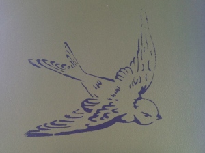 bird stamp on wall